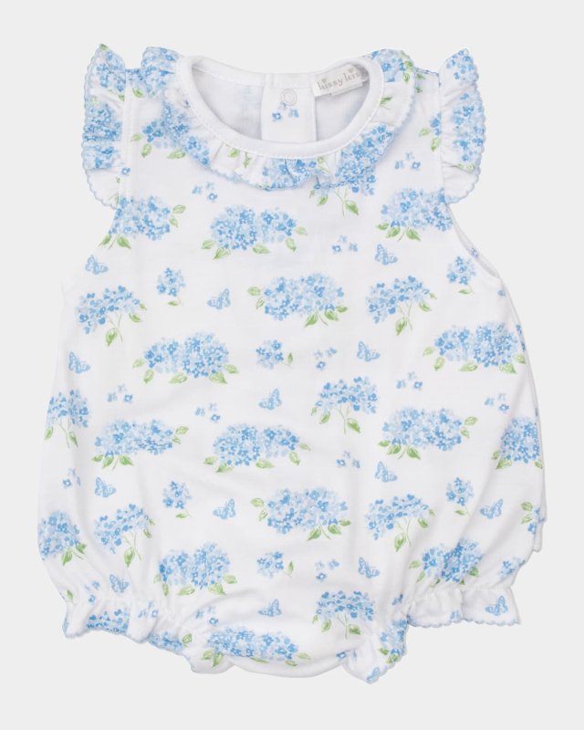 Girl's Heavenly Hydrangeas Romper & Headband Set, Size 3M-24